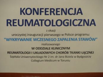 Konferencja Reumatologiczna - Inauguracja Programu Wykrywania Wczesnego Zapalania Stawów.