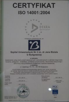 Uroczyste wręczenie certyfikatów jakoci za zgodnoć z wymaganiami normy ISO 14001:2004, PN-N 18001:2004 oraz otwarcie Pracowni Badań Obiektywny